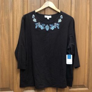 Breckenridge brown 3/4 sleeve top size 2X new